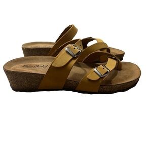 BIO-GOLD Footbed Sandals Made in Italy in Tan Leather Size 7.5
